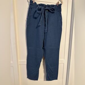 High Waisted Ruffle Dress Pant with tie front